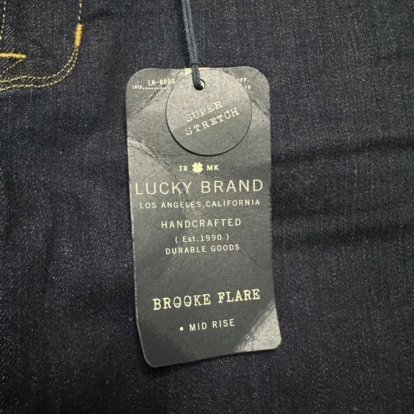 Lucky Brand Brooke Flare Jeans Womens 0/25 Dark Wash Mid Rise Super Stretch NEW - Picture 5 of 8